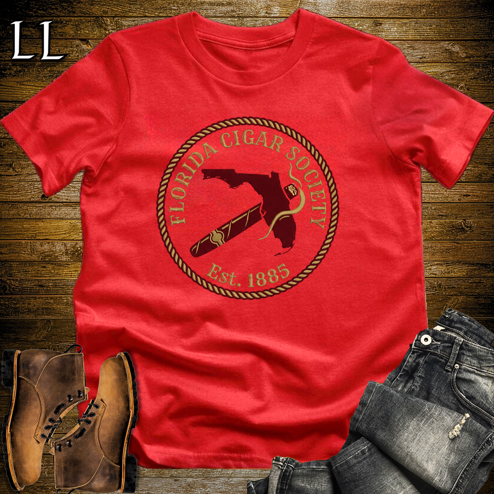 Florida Cigar Society T Shirt Red | Cigar Lover Gift