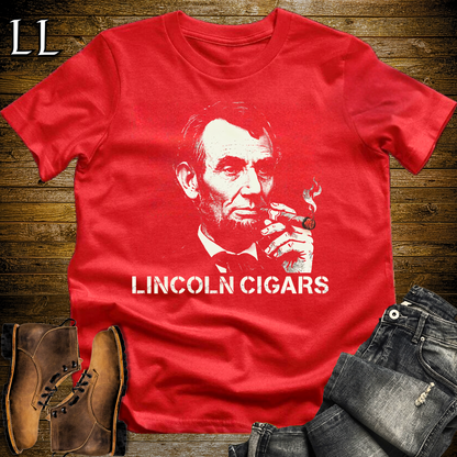 Lincoln Cigars Softstyle Tee Red | Patriotic Cigar Tee