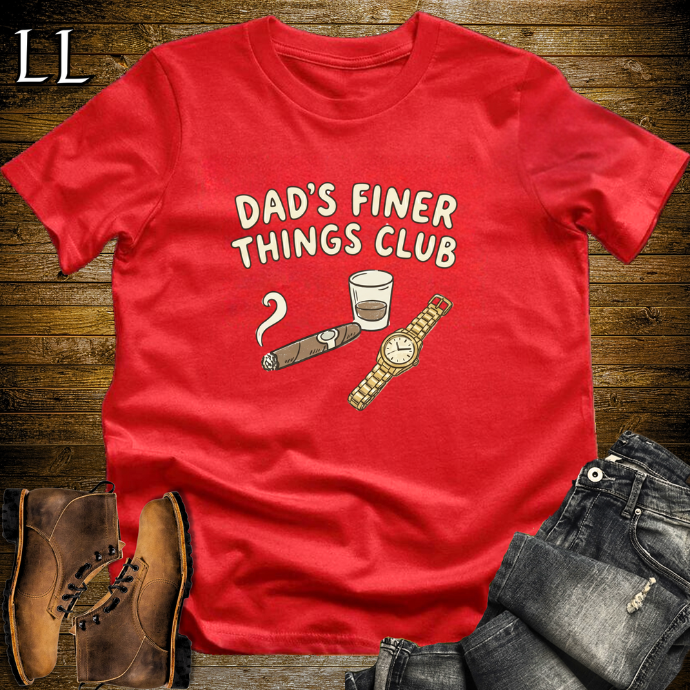 Dads Finer Thing Club Cigar Softstyle Tee Red | Cigar Dad Club Tee
