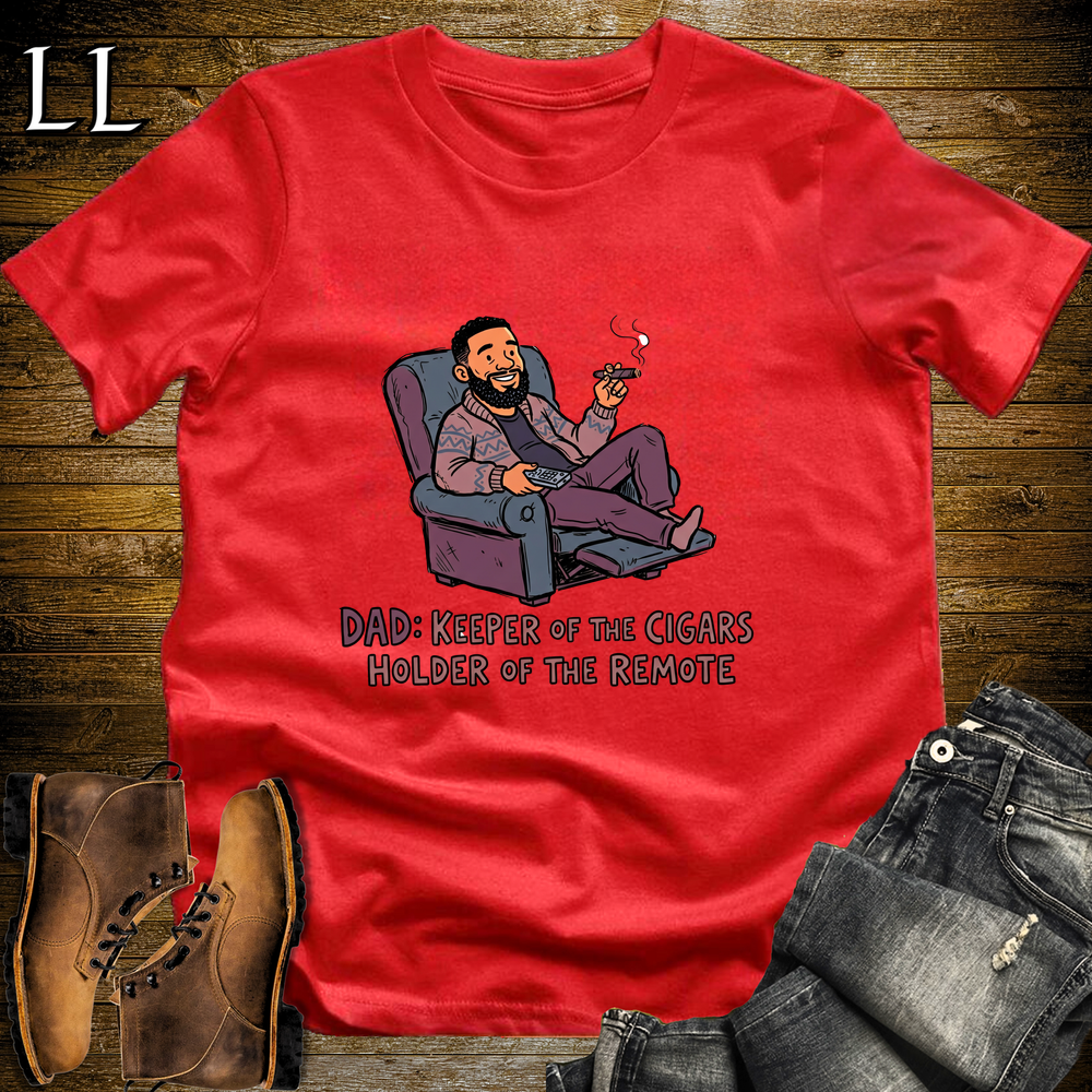 Dad Keeper Of Cigars Softstyle Tee Red | Funny Cigar Dad Tee
