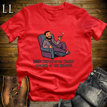 Dad Keeper Of Cigars Softstyle Tee Red | Funny Cigar Dad Tee