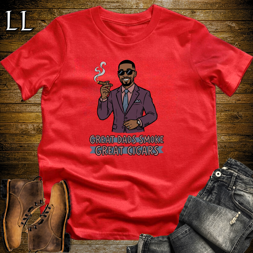 Great Dads Smoke Great Cigars Purple Softstyle Tee Red | Great Cigars Dad Tee