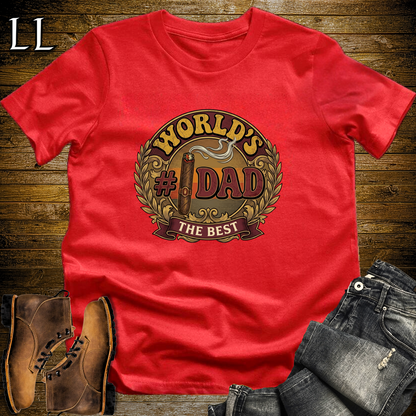 Worlds 1 Dad Cigar Softstyle Tee Red | Best Cigar Dad Tee