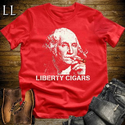 Washington Liberty Cigar Softstyle Tee Red | Patriotic Cigar Tee