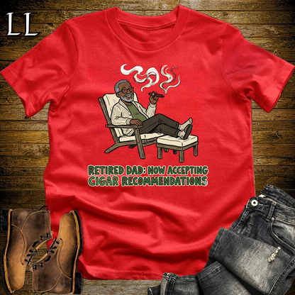 Retired Dad Cigar Softstyle Tee Red | Cigar Retirement Gift Tee