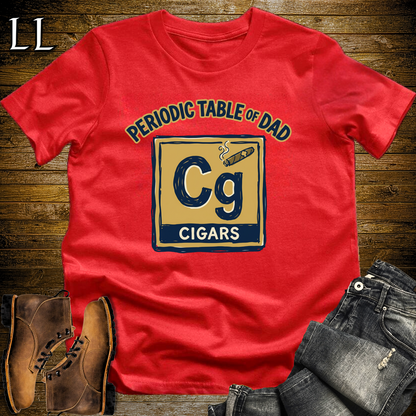 Periodic Table Of Dad Cigar Softstyle Tee Red | Funny Periodic Table Dad Tee