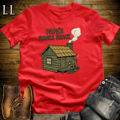 Papas Smoke Shack Cigar Softstyle Tee Red | Cigar Lounge Dad Tee