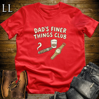 Dads Finer Thing Club Cigar Softstyle T Shirt Red | Cigar Dad Gift Tee