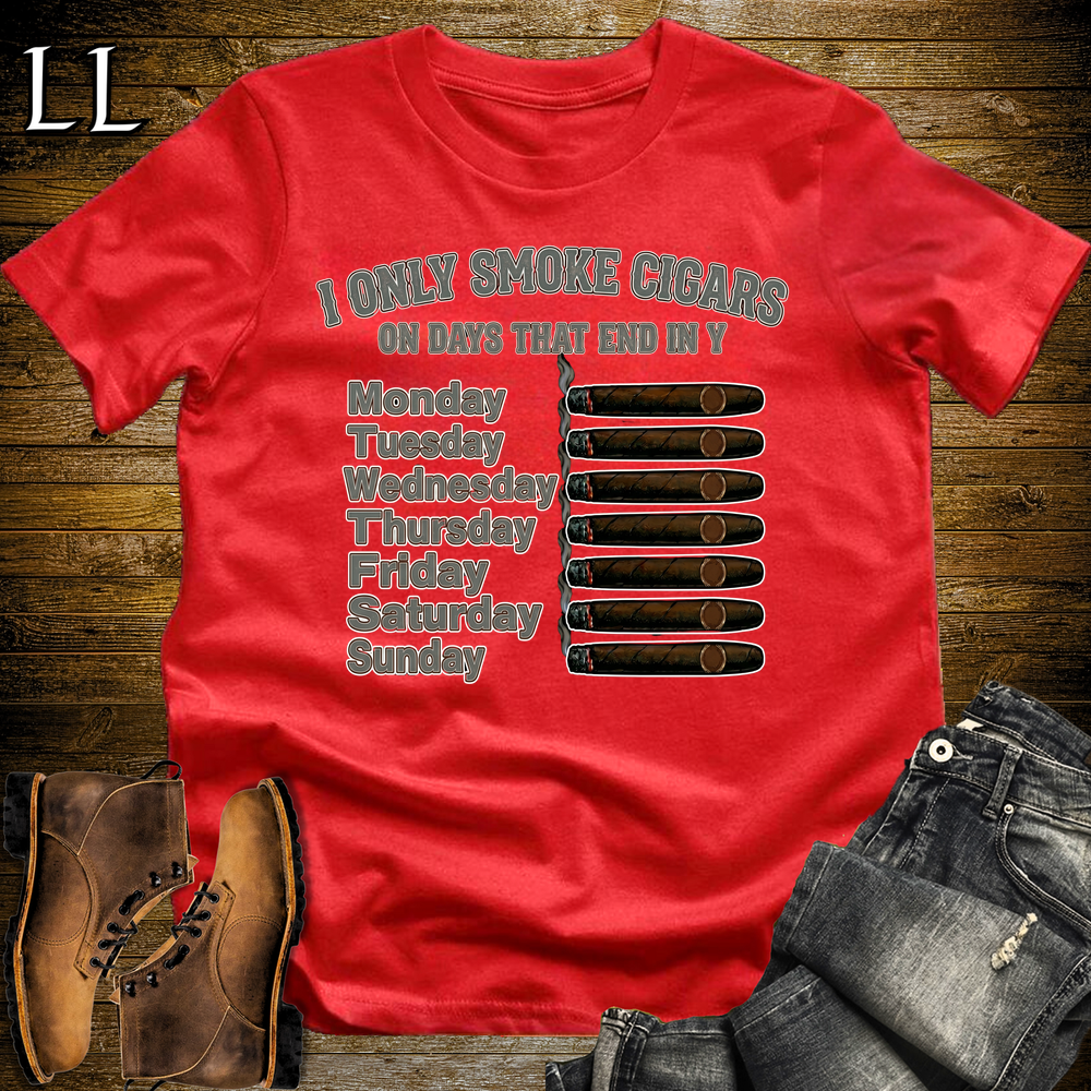 Cigars On Days Softstyle T Shirt Red | Cigar Lover Gift Shirt
