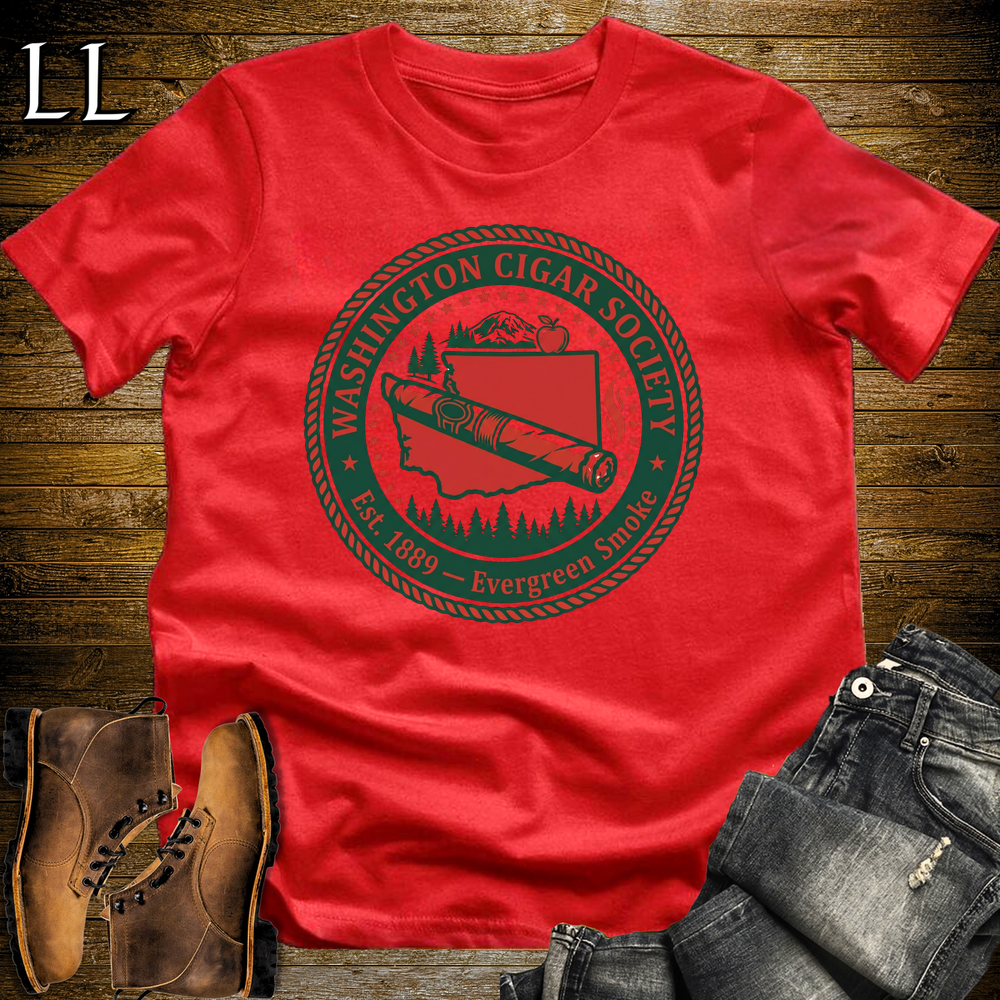Washington Cigar Society Softstyle T Shirt Red | Cigar Lover Gift Tee
