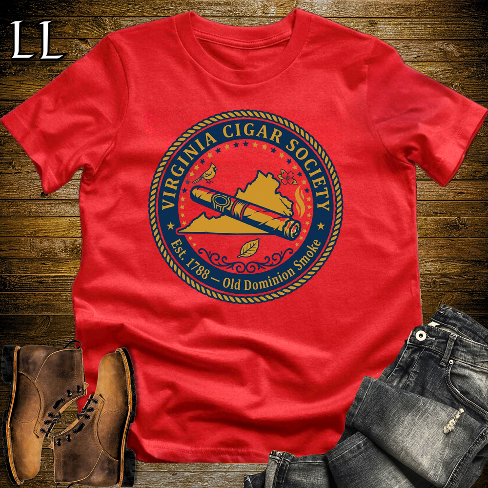 Virginia Cigar Society Softstyle T Shirt Red | Cigar Lover Gift Tee