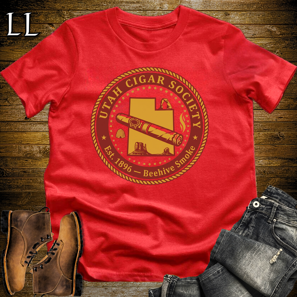 Utah Cigar Society Softstyle T Shirt Red | Cigar Lover Gift Tee