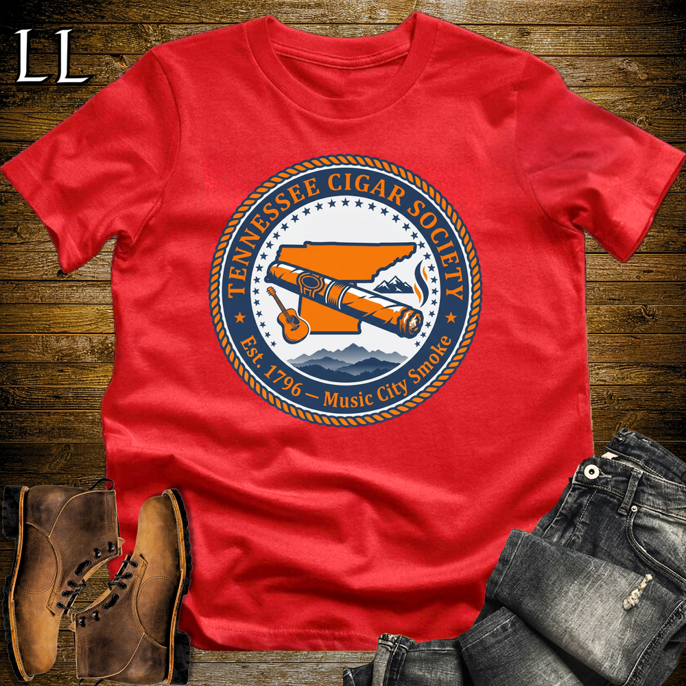 Tennessee Cigar Society Softstyle T Shirt Red | Cigar Lover Gift Tee
