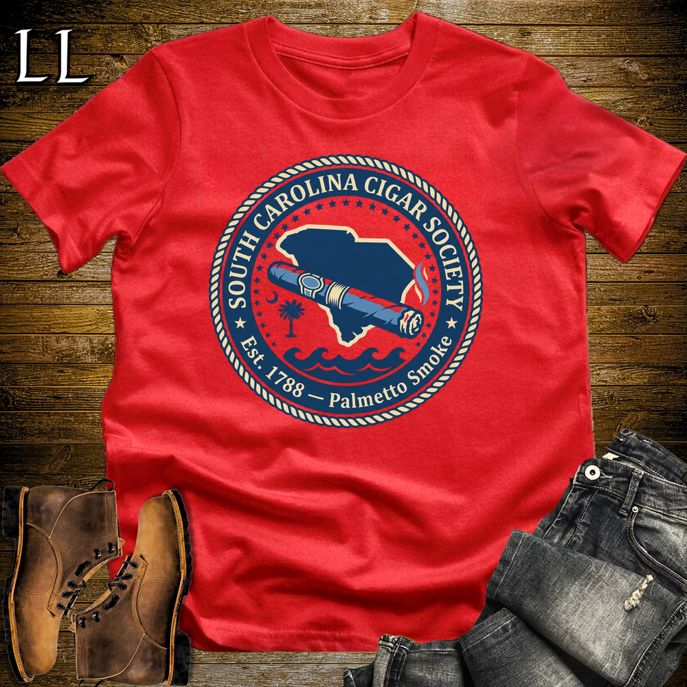 South Carolina Cigar Society Softstyle T Shirt Red | Cigar Lover Gift Tee