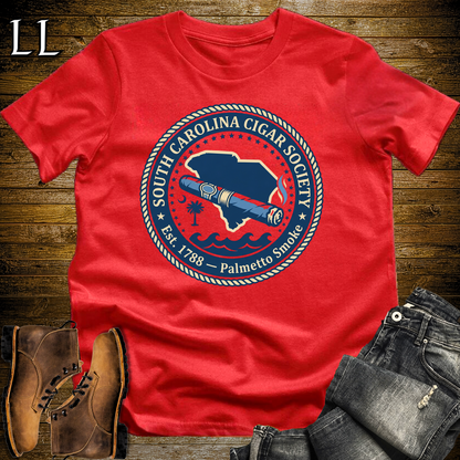 South Carolina Cigar Society Softstyle T Shirt Red | Cigar Lover Gift Tee