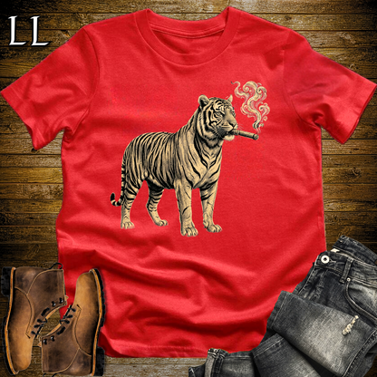 Vintage Cigar Tiger Softstyle T Shirt Red | Funny Cigar Shirt