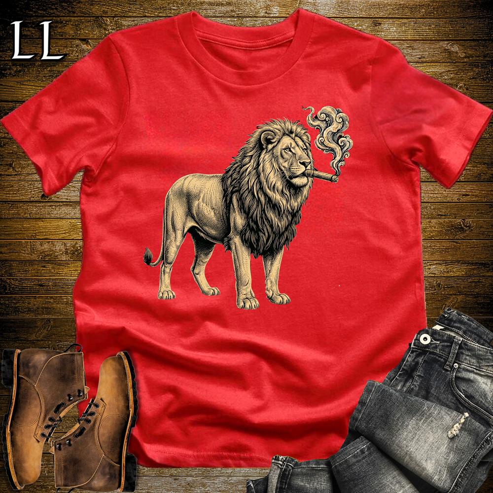 Vintage Cigar Lion Softstyle T Shirt Red | Funny Cigar Shirt