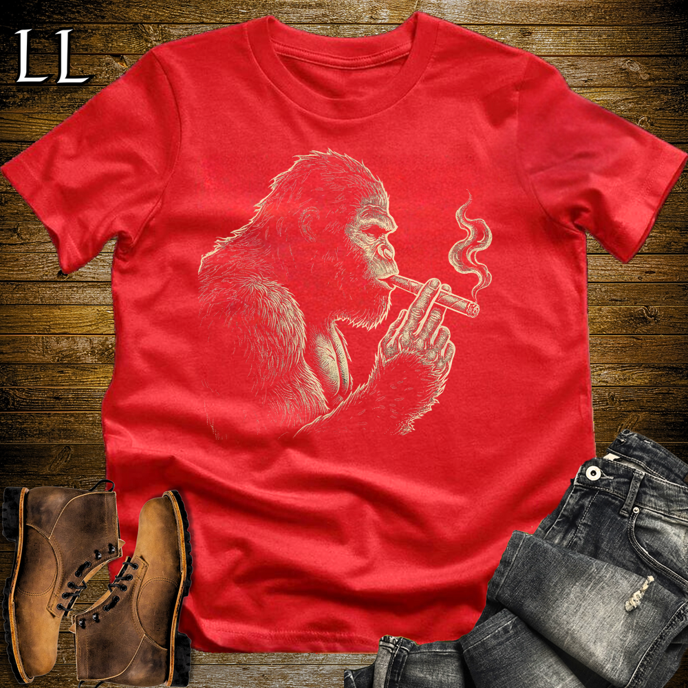 Vintage Cigar Bigfoot Softstyle T Shirt Red | Funny Cigar Shirt