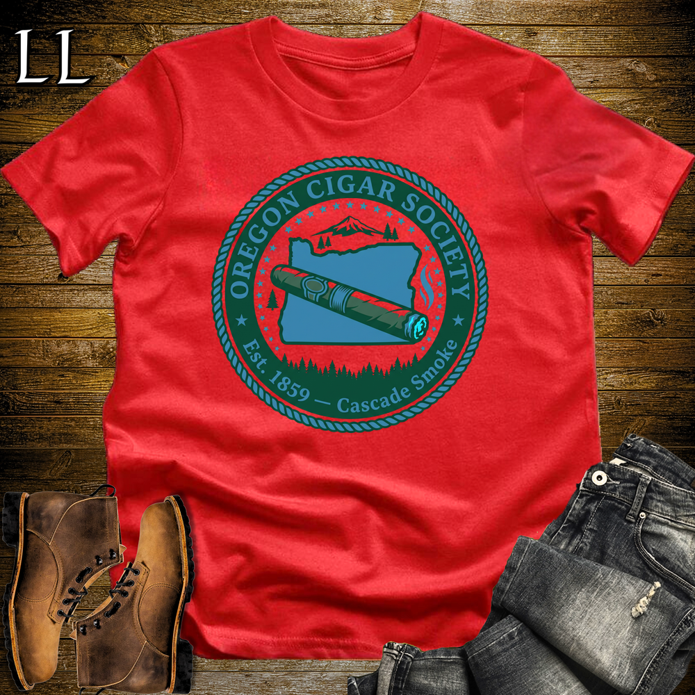 Oregon Cigar Society Softstyle T Shirt Red | Cigar Lover Gift Tee