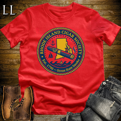 Rhode Island Cigar Society Softstyle T Shirt Red | Cigar Lover Gift Tee