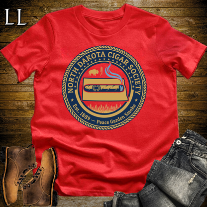 North Dakota Cigar Society Softstyle T Shirt Red | Cigar Lover Gift Tee