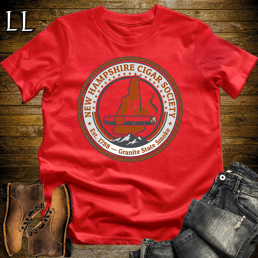 New Hampshire Cigar Society Softstyle T Shirt Red | Cigar Lover Gift Tee