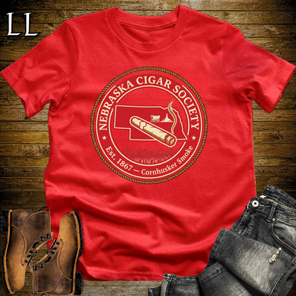 Nebraska Cigar Society Softstyle T Shirt Red | Cigar Lover Gift Tee