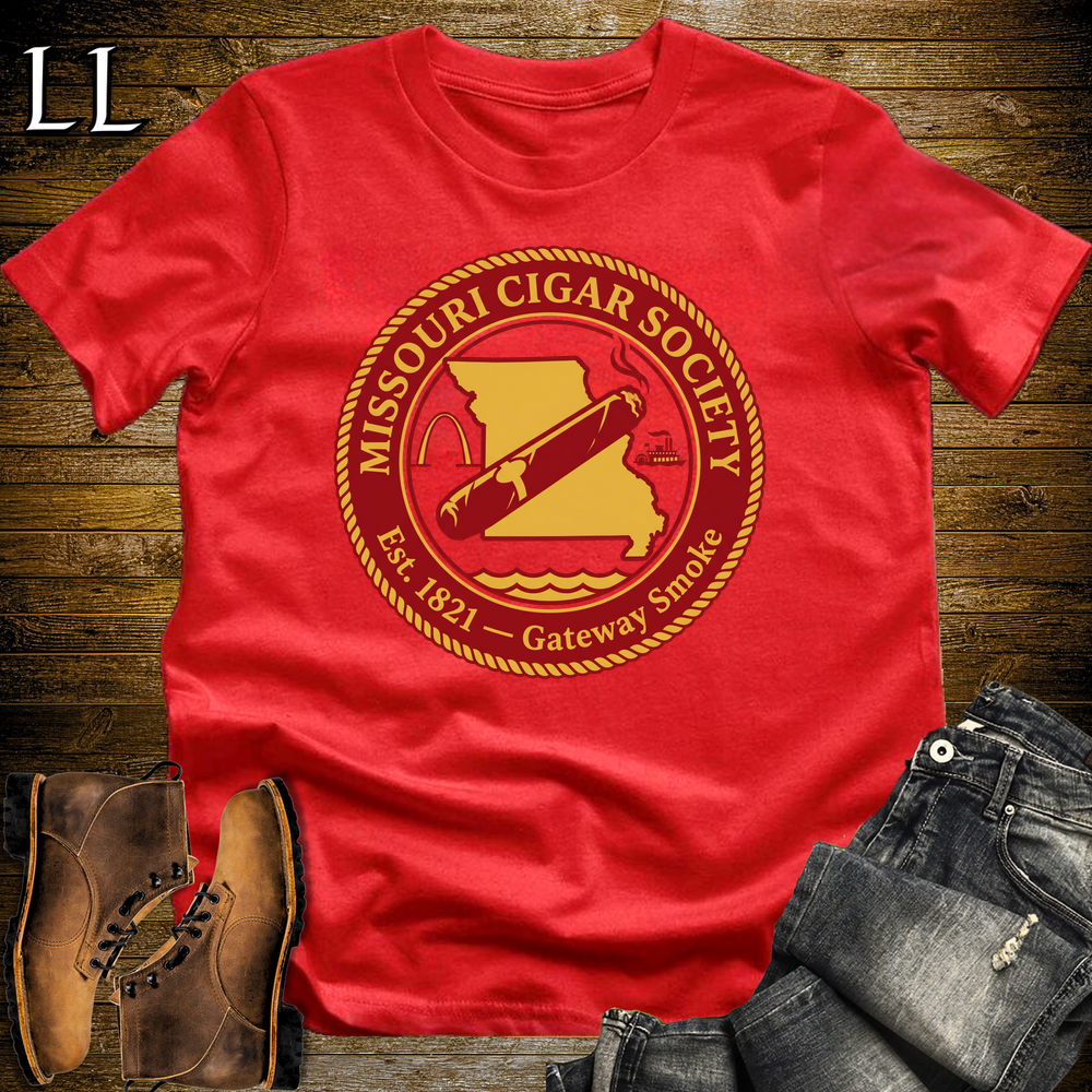 Missouri Cigar Society Softstyle T Shirt Red | Cigar Lover Gift Tee