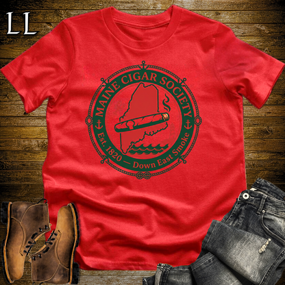 Maine Cigar Society Softstyle T Shirt Red | Cigar Lover Gift Tee