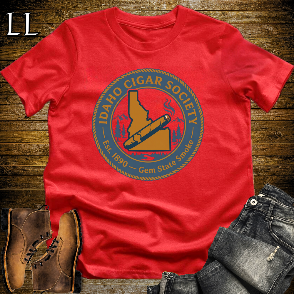 Idaho Cigar Society Softstyle T Shirt Red | Cigar Lover Gift Tee