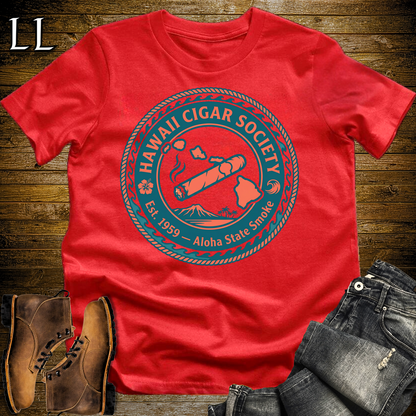 Hawaii Cigar Society Softstyle T Shirt Red | Cigar Lover Gift Tee