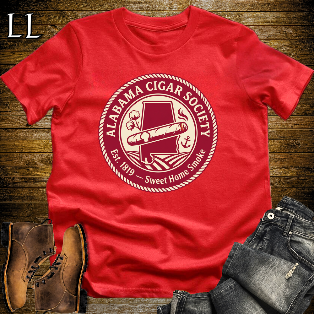 Alabama Cigar Society Softstyle T Shirt Red | Cigar Lover Gift Tee