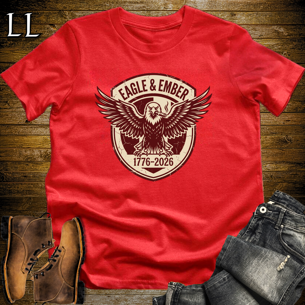 Eagle And Ember Cigars Softstyle T Shirt Red | Patriotic Cigar Tee