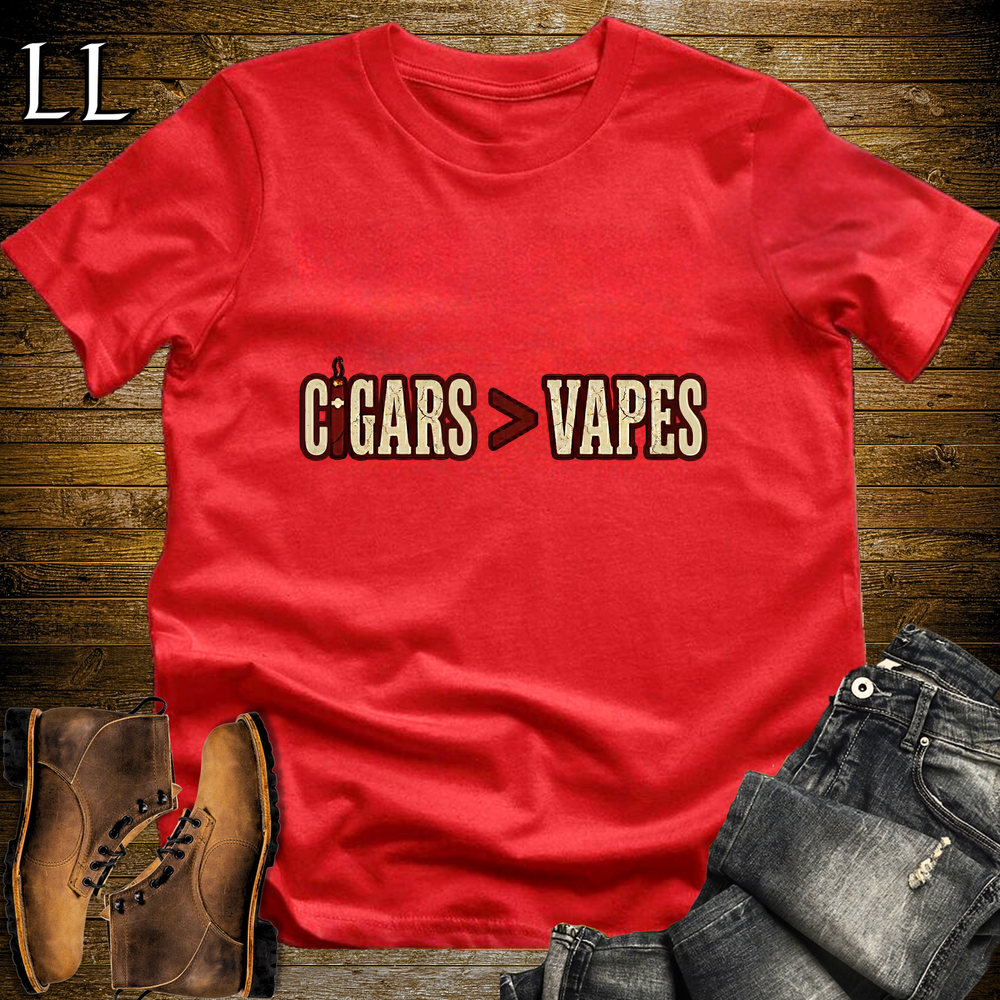 Cigars Better Than Vapes Softstyle T Shirt Red | Funny Cigar Tee