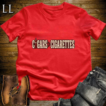 Cigars Better Than Cigs Softstyle T Shirt Red | Funny Cigar Tee