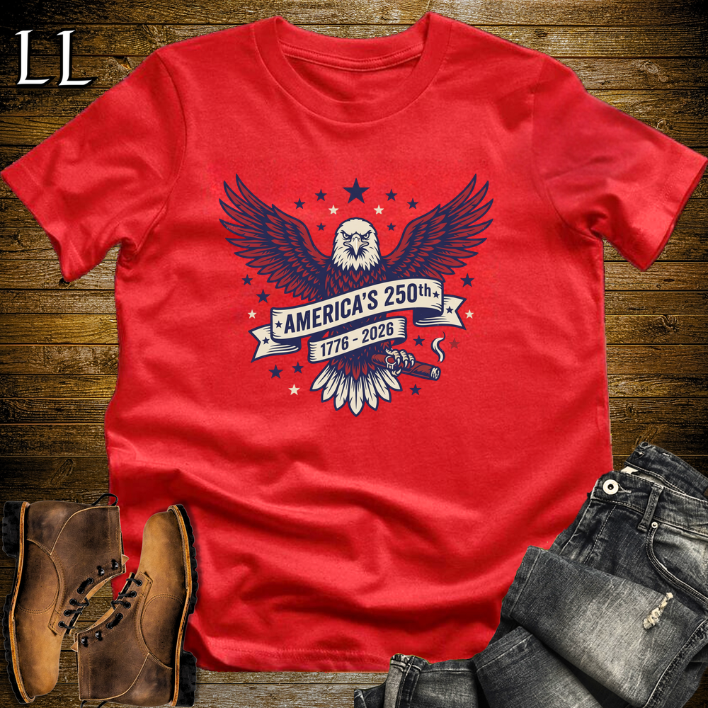 Americas 250 Cigar 1776 Softstyle T Shirt Red | America 250 Cigar Tee