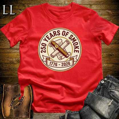 250 Years Of Smoke 1776 Softstyle T Shirt Red | America 250 Cigar Tee