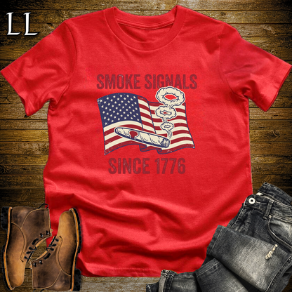 Cigar Smoke Signals Since 1776 Softstyle T Shirt Red | Patriotic 1776 Cigar Tee