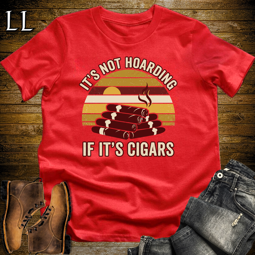 Hoarding Cigars Softstyle T Shirt Red | Funny Cigar Tee