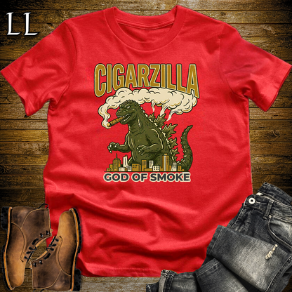 Cigarzilla Softstyle T Shirt Red | Funny Cigar Monster Tee
