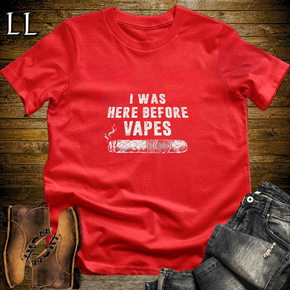 Cigar Was Here Before Vapes Softstyle T Shirt Red | Funny Cigar Tee