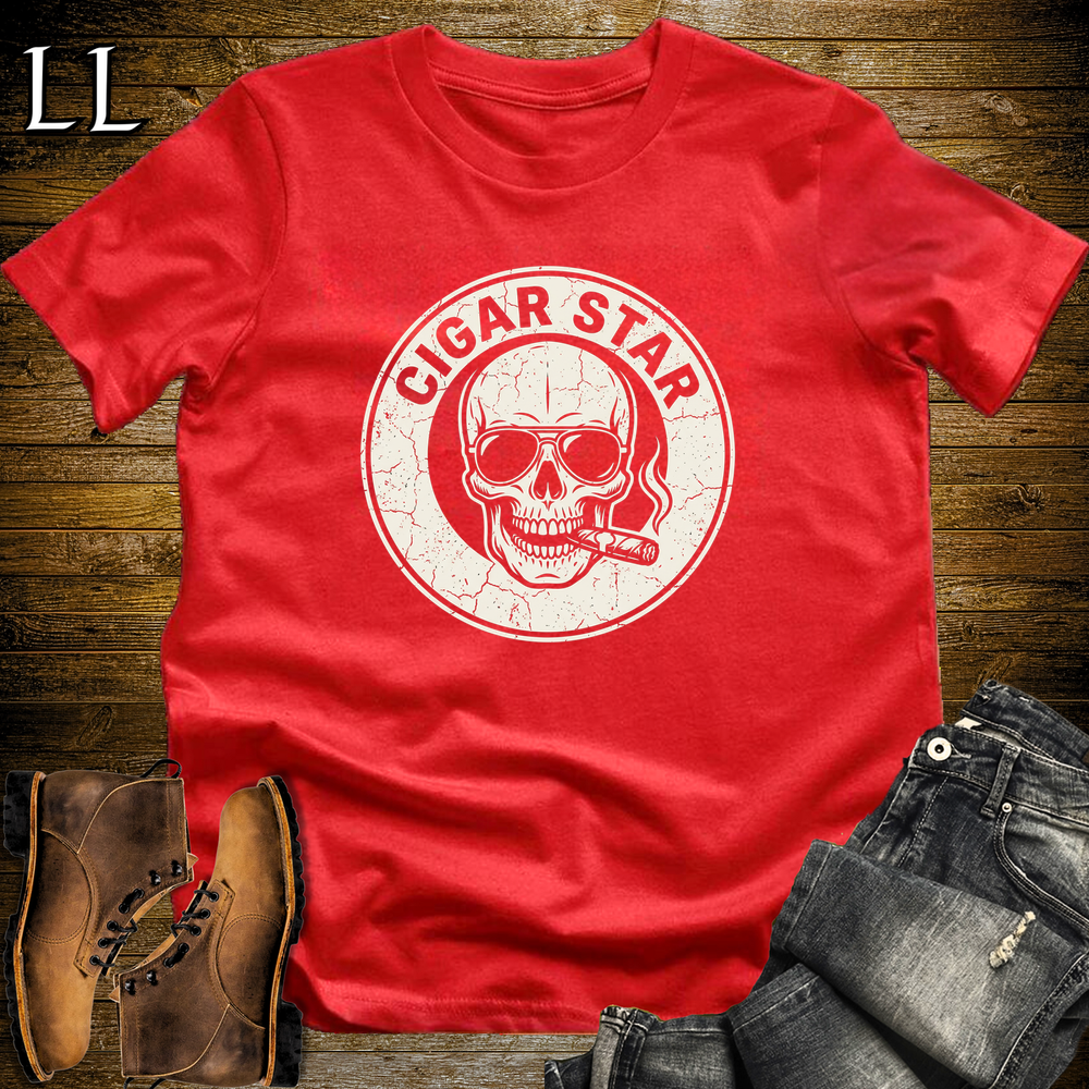 Cigar Star Softstyle T Shirt Red | Cigar Lover Graphic Tee