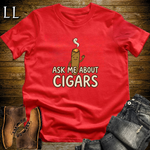 Ask Me About Cigars Softstyle T Shirt Red | Cigar Lover Tee
