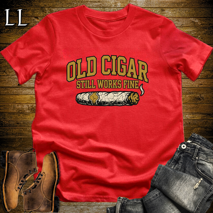 Old Cigar Still Works Fine Softstyle T Shirt Red | Funny Cigar Tee