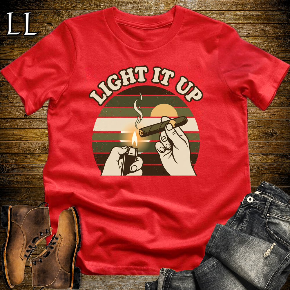 Light It Up Cigar Softstyle T Shirt Red | Cigar Lover Tee