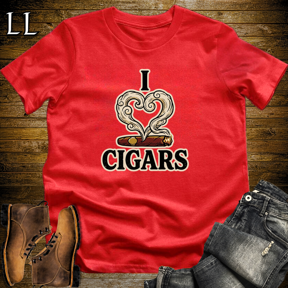 I Heart Cigars Softstyle T Shirt Red | Cigar Lover Tee