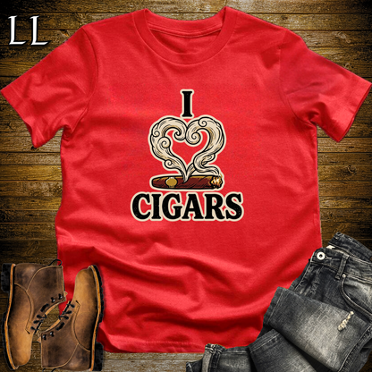 I Heart Cigars Softstyle T Shirt Red | Cigar Lover Tee