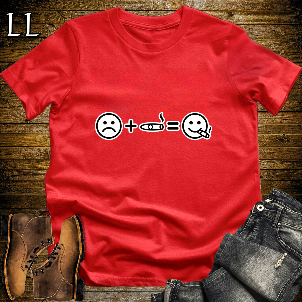 Me And Cigar Equals Happy Softstyle T Shirt Red | Funny Cigar Tee