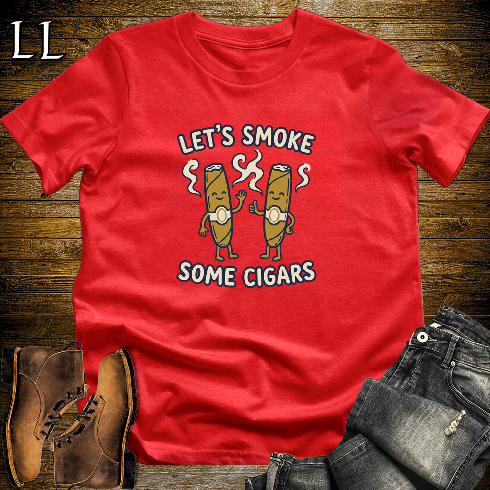 Lets Cigar Softstyle T Shirt Red | Funny Cigar Tee