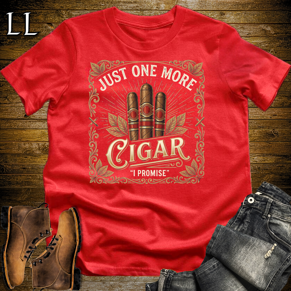 Just One More Cigar Softstyle T Shirt Red | Funny Cigar Tee